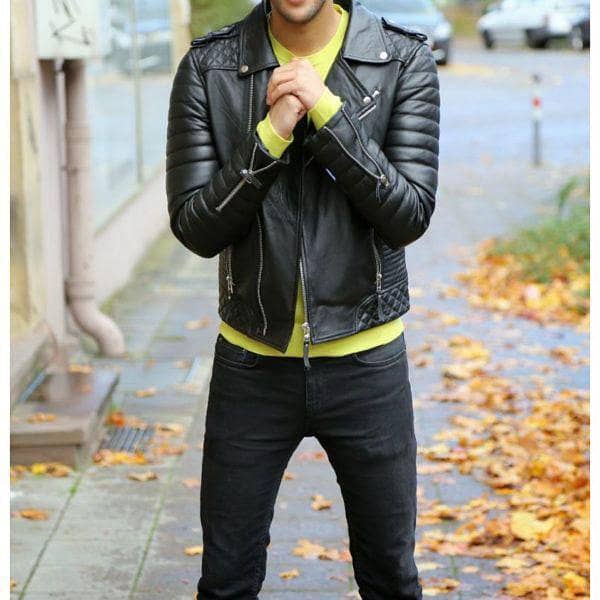 Mens Slim Fit Leather Jacket AMB2