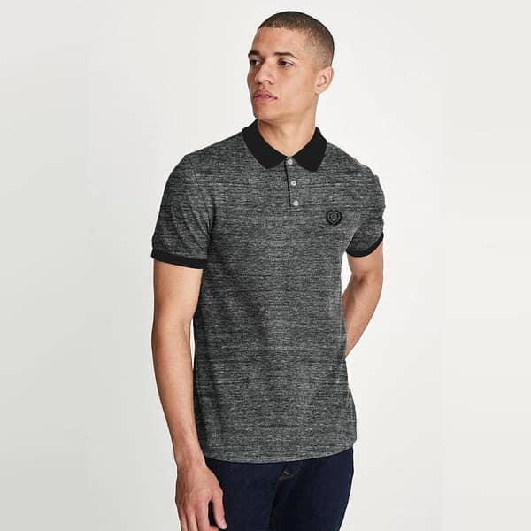 HG Premium Melange Black Polo Shirt