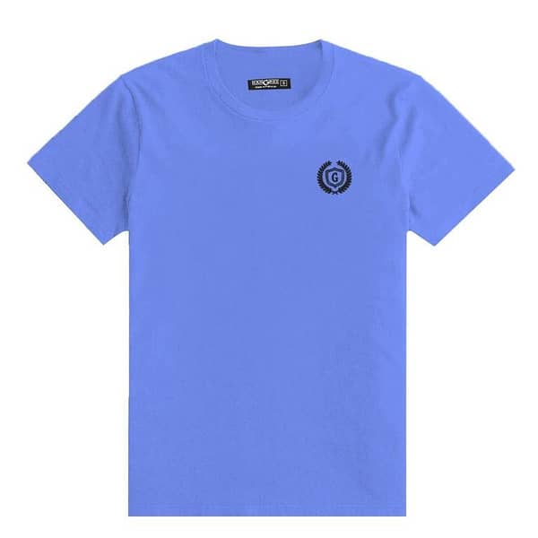 Men's Signature Emb. Round Neck Tee Shirt - Lotus Blue