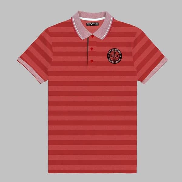 HG SIGNATURE EMB YARN DYED CONTRAST COLLAR POLO SHIRT