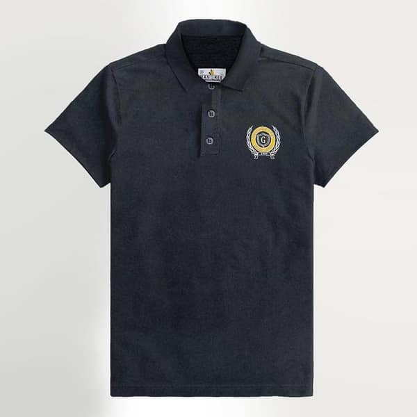 HG Signature Black Self Collar Polo Shirt