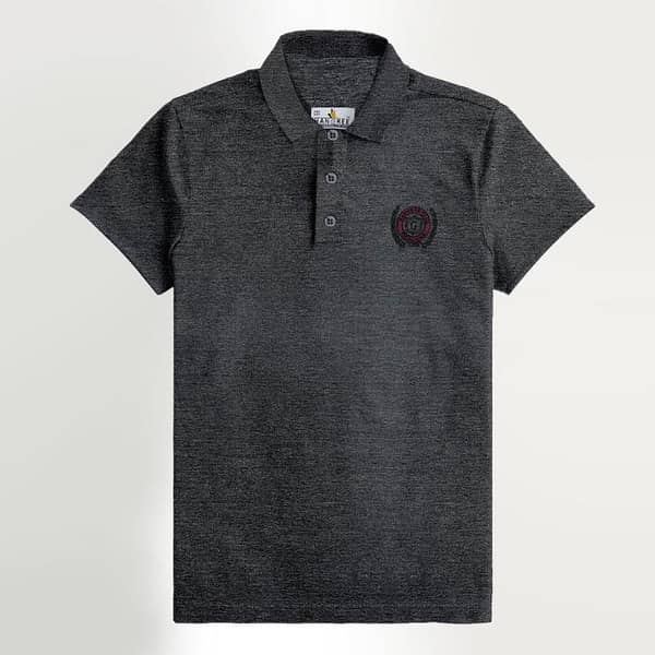 HG Signature Gray Self Collar Polo Shirt