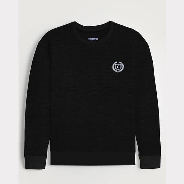HG Super Cool Textured Black Sweat Shirt