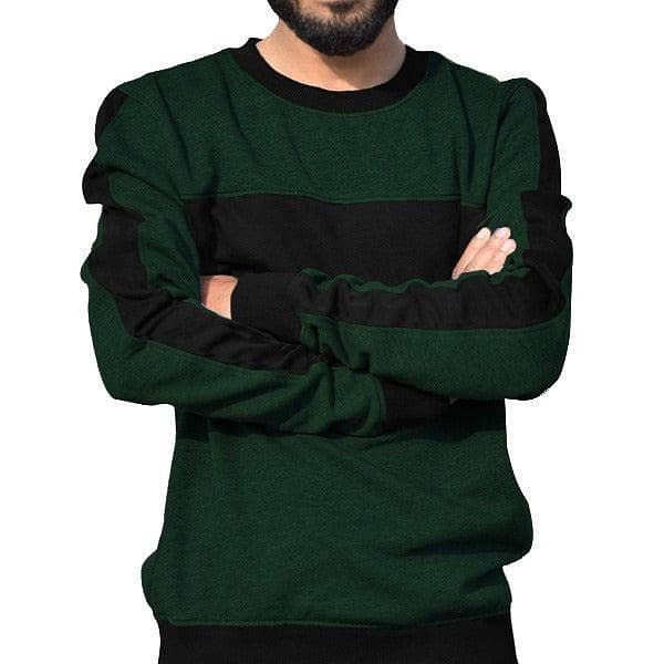 HG Bottle Green Contrast Fashion Sweat Shirt