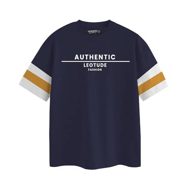Oversize Down Shoulder Tee Shirt - Navy