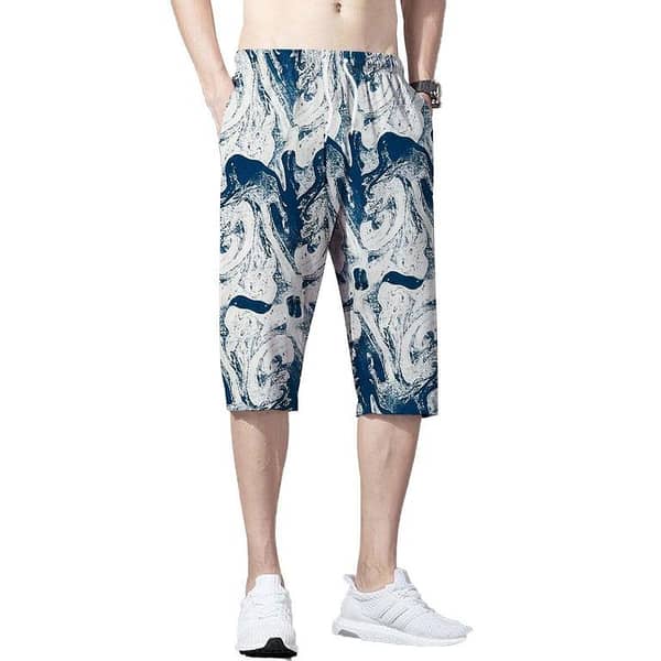 Men's Artistic Printed Three Quarter Shorts - Printed