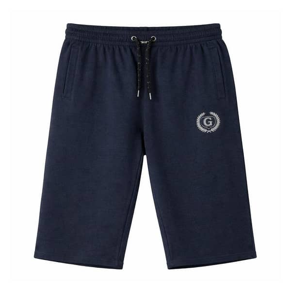 Men's Signature Emb. Three Quarter Shorts - Dark Navy