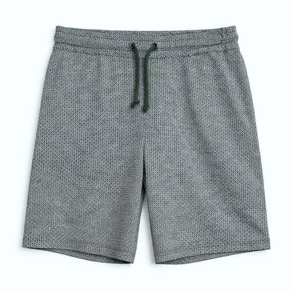 Men's Geometrical Pattern Zipper Pocket Two Quarter Shorts - Gunsmoke