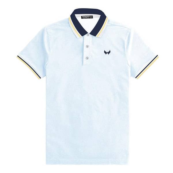 Signature Embroidered Tipping Collar Polo - White