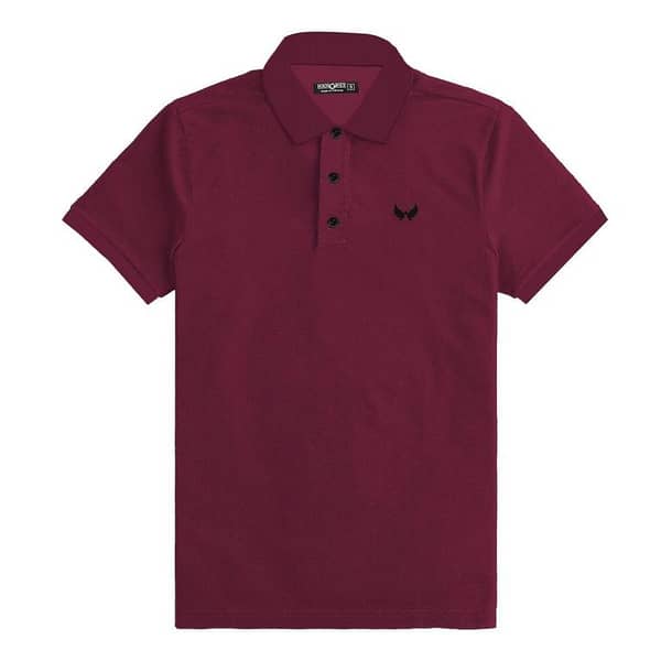 Signature Embroidered Polo - Maroon