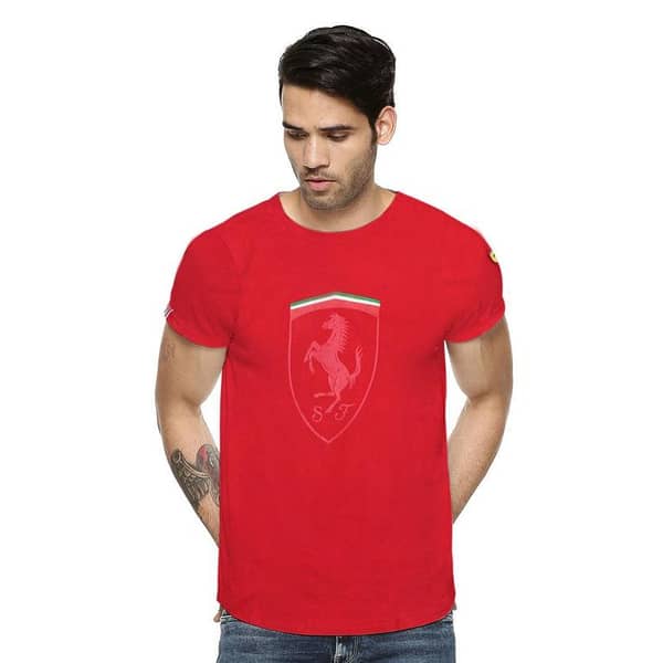 FERARI LOGO WATERMARKED T SHIRT