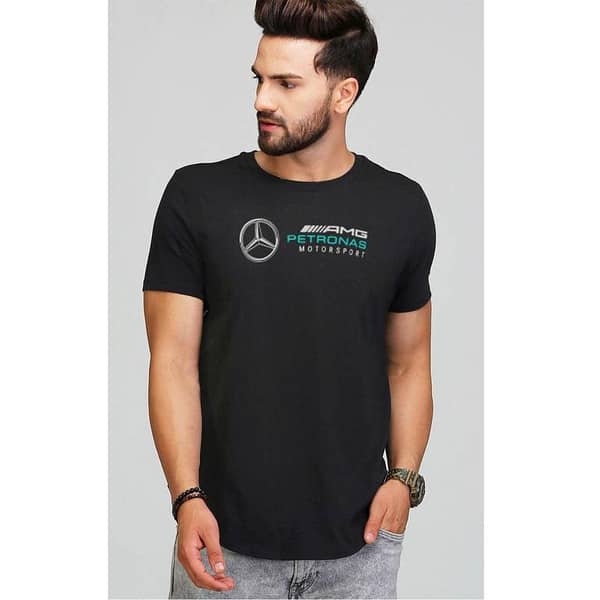 MERCEDZ PRINTED BLACK T SHIRT