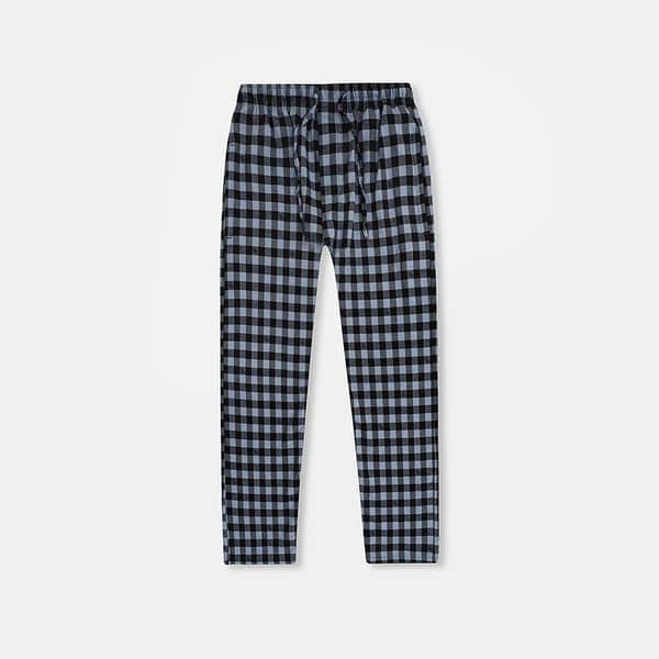 Men Casual Check Trouser -  Black Blue