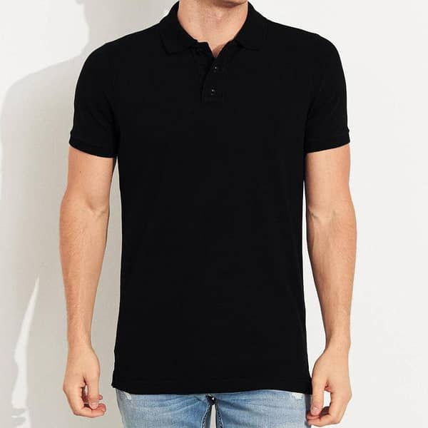 Precious Black Solid Polo Shirt