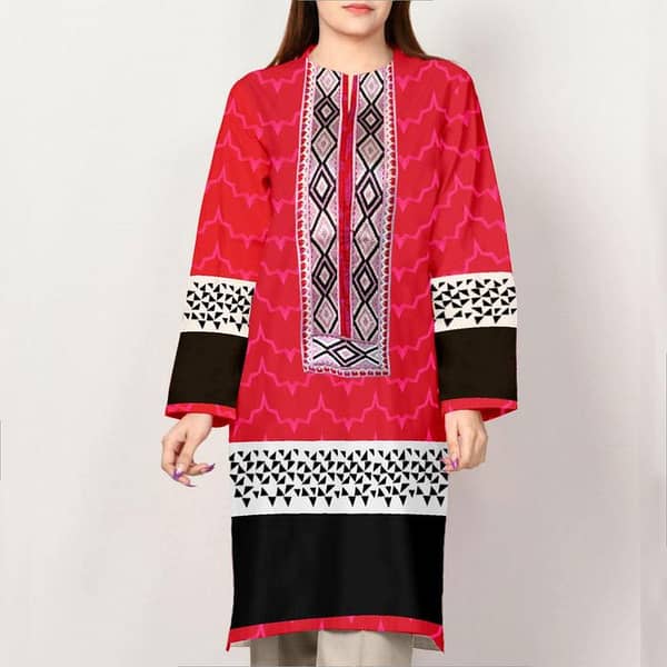 WOMEN EMBROIDERED LAWN STRAIGHT STYLE KURTI