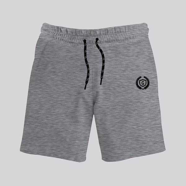 HG SIGNATURE EMB TWO QUARTER DRYFIT SHORTS - TEXTURED GRAY