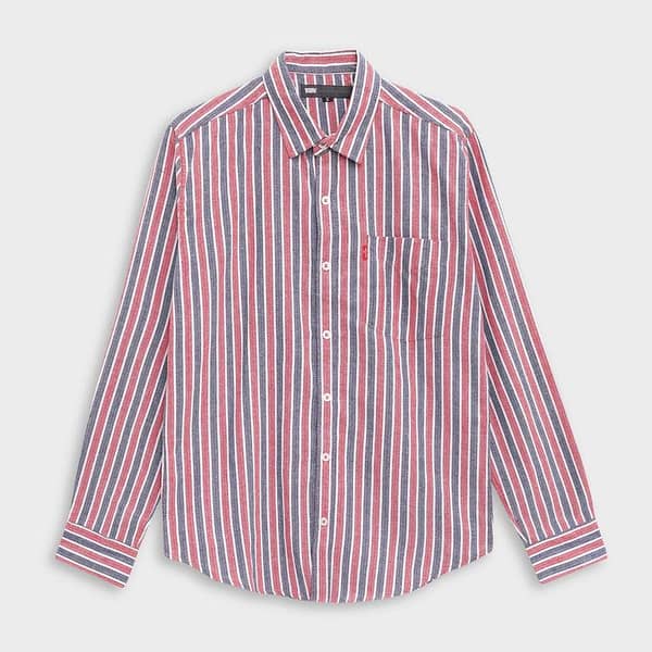 Men's Urban Stripped Smart Casual Shirt - Red