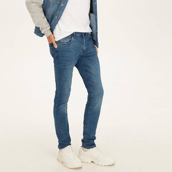 Unique Blue Branded Denim Pant