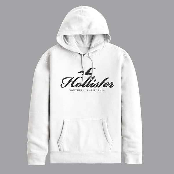 Signature Printed Pull Over Fleece Hoodie - Off White