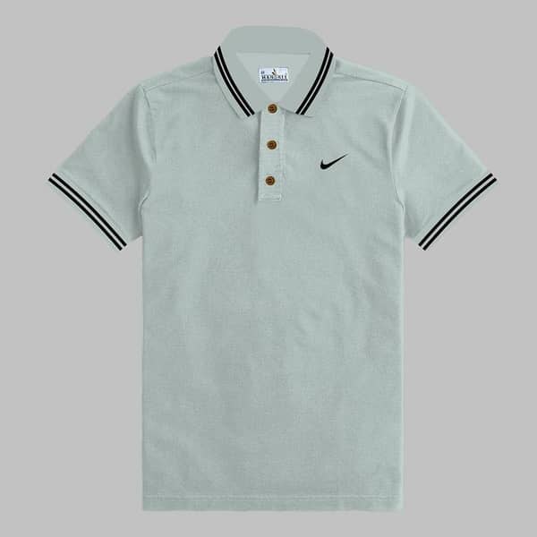 Men's Ultimate Solid Ice Gray Tipping Collar Polo Shirt