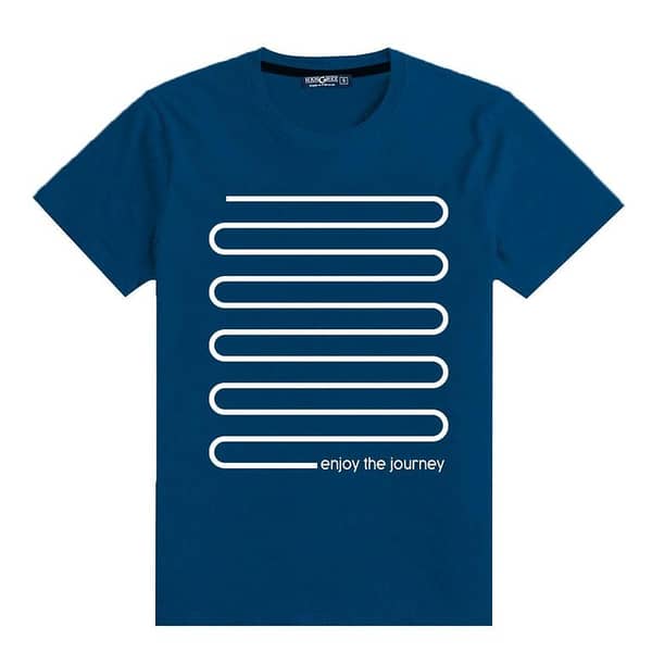 PRINTED "ENJOY THE JOURNEY" NAVY TEE SHIRT