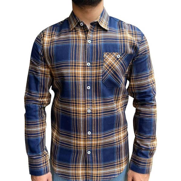 Men's Elegant Blue Check Casual Shirt