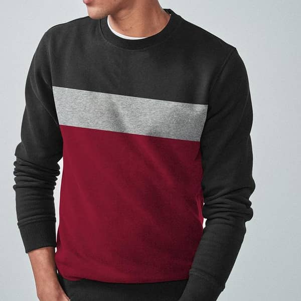 Elegant Contrast Black Sweat Shirt
