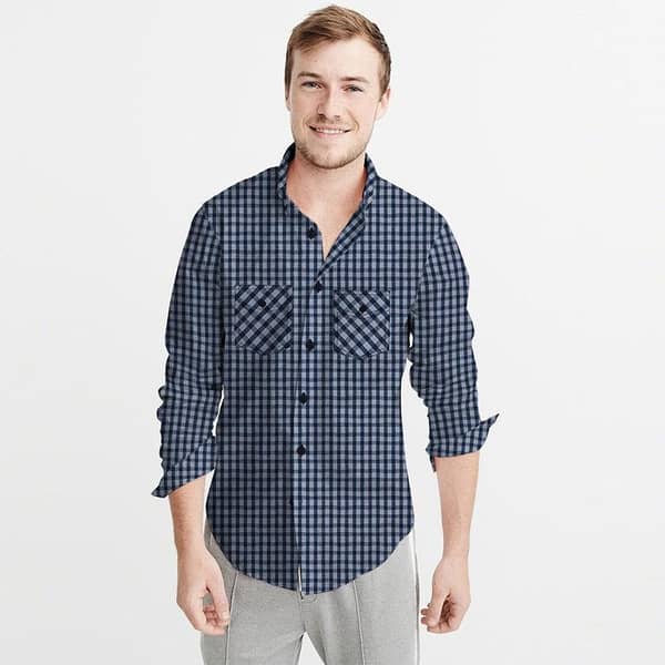 Reuben blue&black check shirt