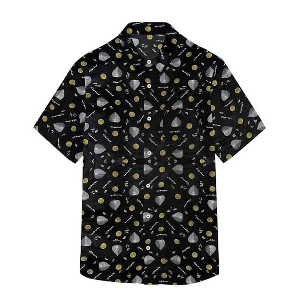 Men’s Leaf & Polka Print Half Sleeve Casual Shirt – Black