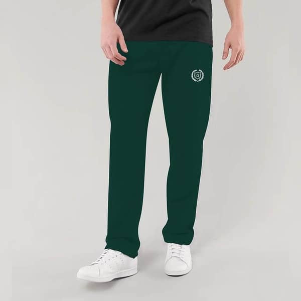 French Terry Cotton Summer Trouser - Bottle Green