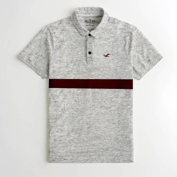 HLSTR Textured Grey Polo Shirt