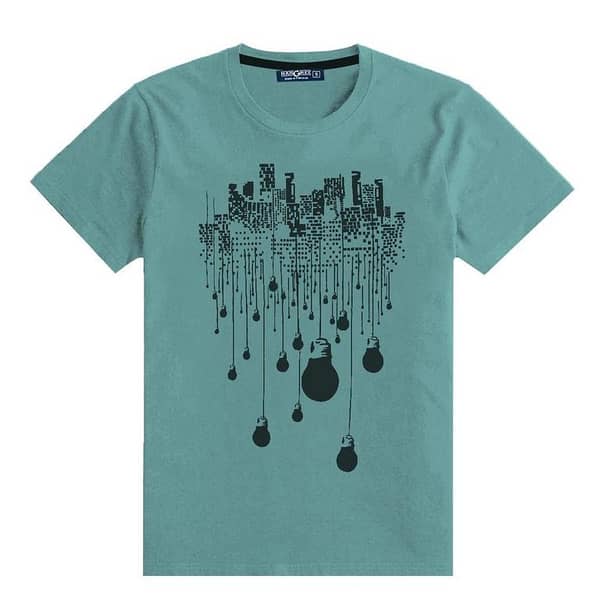 Exclusive Printed Sea Green Tee Shirt