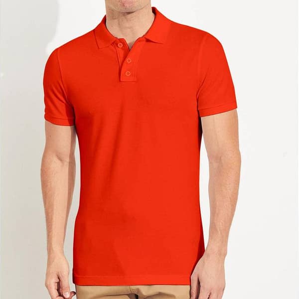 Glossy Orange Polo Shirt
