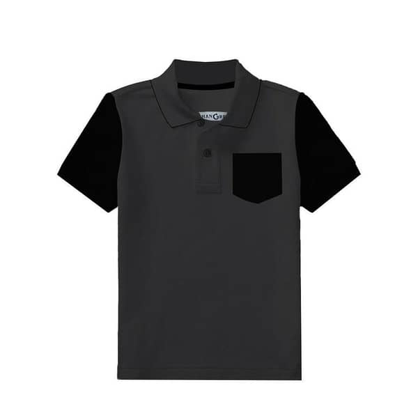 HG Boy's Signature Contrast Sleeves Polo Short - Dark Gray