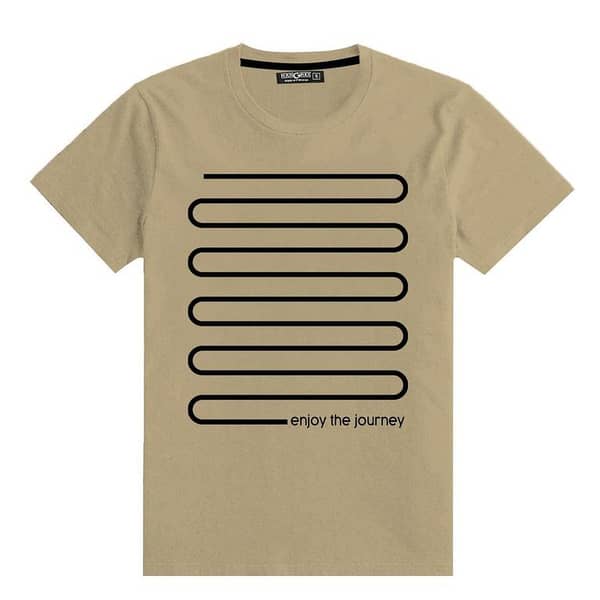 ROUND NECK "ENJOY THE JOURNEY" PRINTED TEE SHIRT