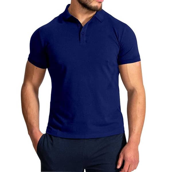 Navy Plain Polo Shirt Regular Fit
