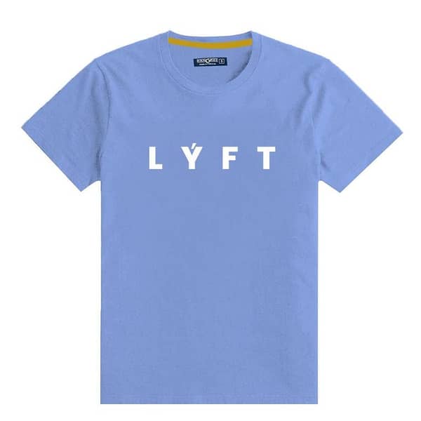 L Y F T PRINTED LIGHT BLUE TEE SHIRT