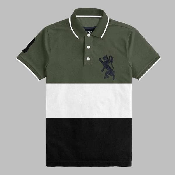 TIPPING COLLAR THREE PANEL EXCUTIVE POLO SHIRT