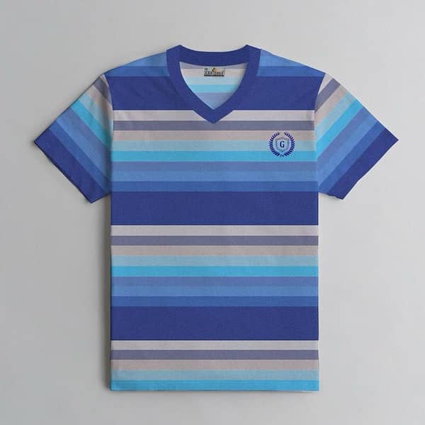 V-Neck Multicolor Strapped T-Shirt For Men's