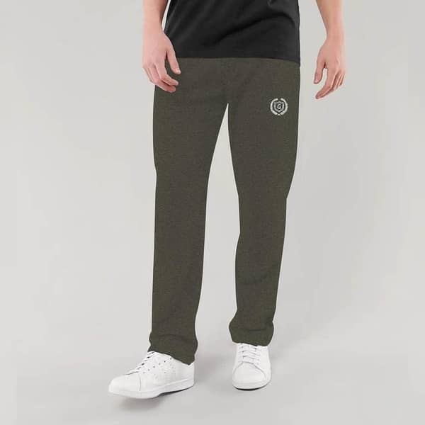 HG SIGNATURE EMB SOFT COTTON TROUSER - Olive Green