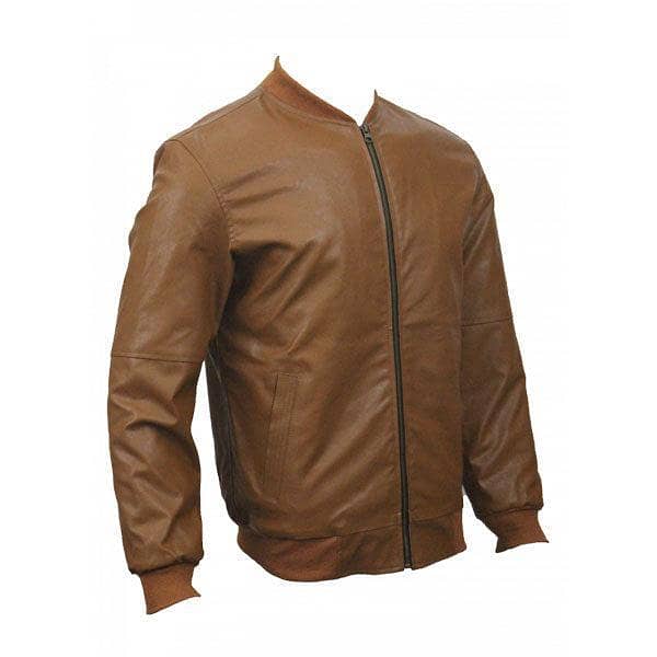 Men Slim Fit PU Leather Jacket BOOMBER