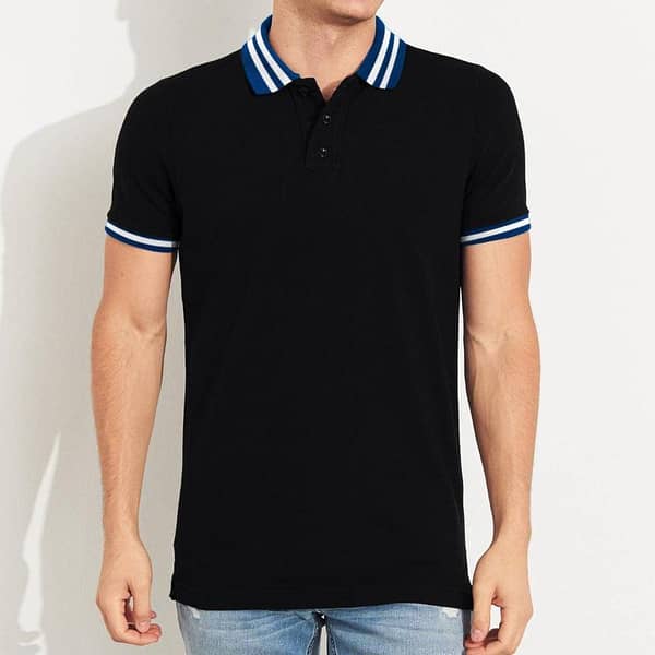 Executive Black Tipping Polo Shirt