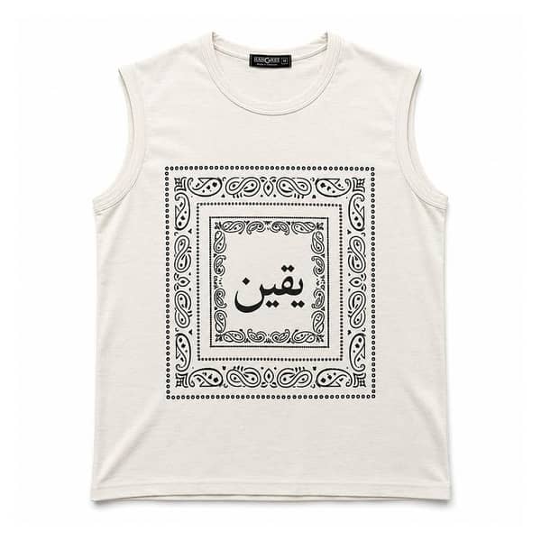 Men's Bandana Graphic Sleeveless Tank Top - Off White