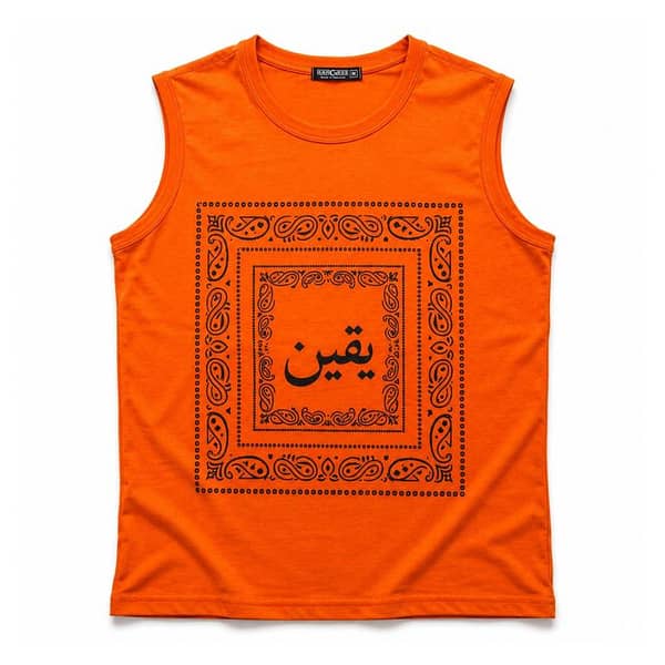 Men's Bandana Graphic Sleeveless Tank Top - Orange