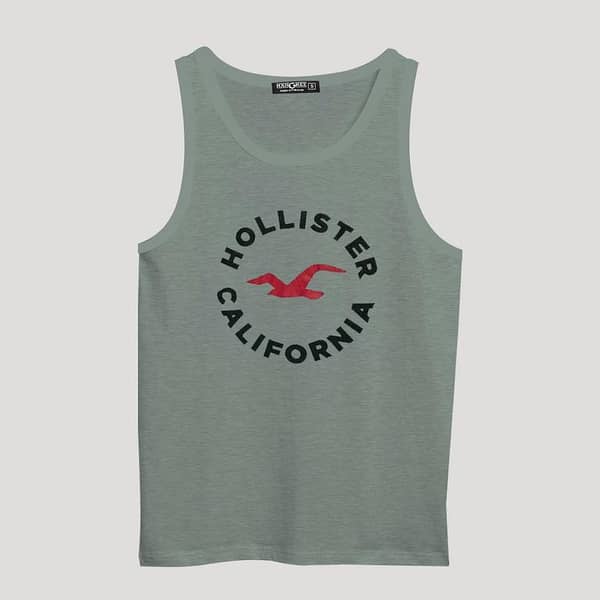 Men Graphic Printed ActiveFit Sleeveless Vest - Slub Gray