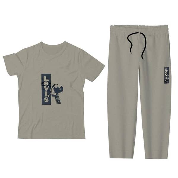 Boy's Printed Summers Track Suit - Skin