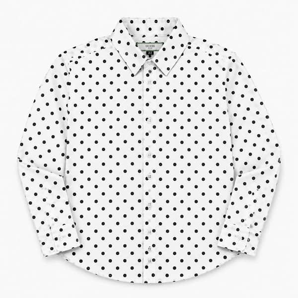 Boy's Polka Dots Printed Casual Shirt - White