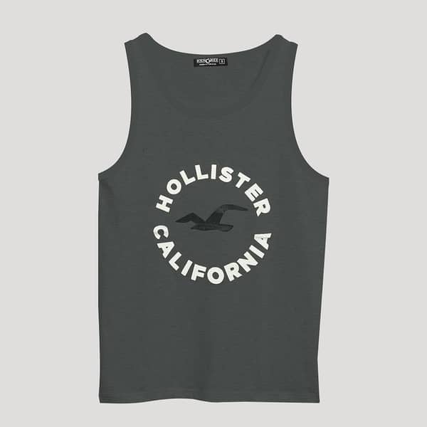 Men Graphic Printed ActiveFit Sleeveless Vest - Dark Gray