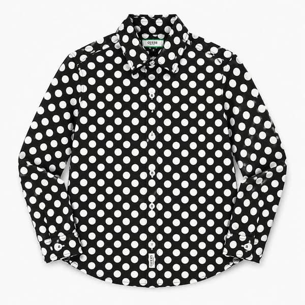 Boy's Polka Dots Printed Casual Shirt - Black