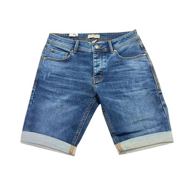 Stretchable Two Quarter Men Denim Shorts